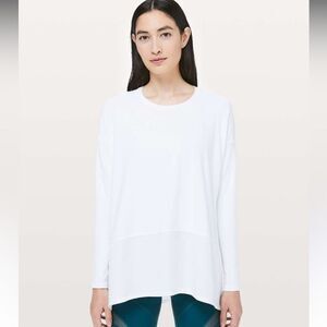 Lululemon Ease of Mind white long sleeve oversized Tshirt